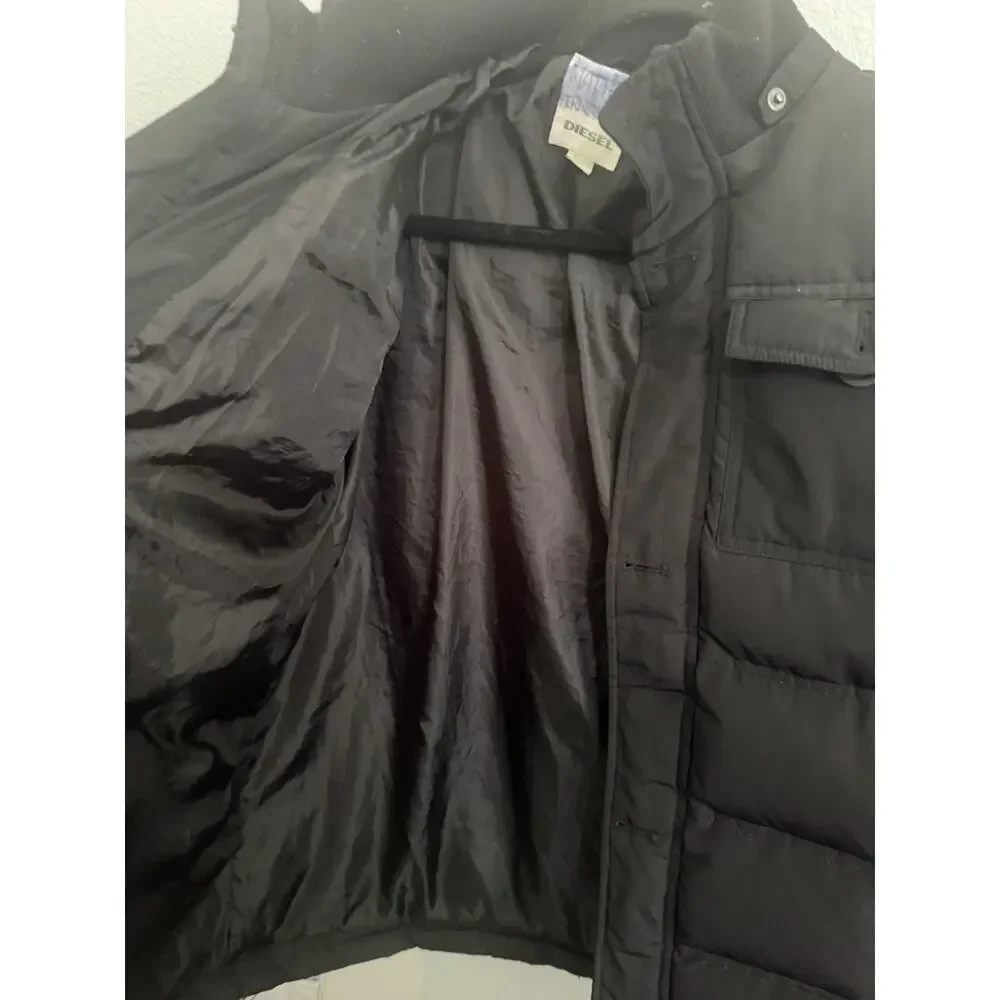 Diesel Boys Jacket Black Puffer Size 14/16 EUC Warm Cargo Pockets HRD